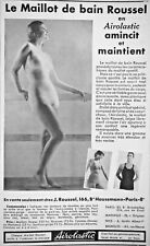 ADVERTISEMENT 1935 LE MAILLOT DE SWIMSUIT ROUSSEL EN AIROLASTIC SLINS ET SUPPORT