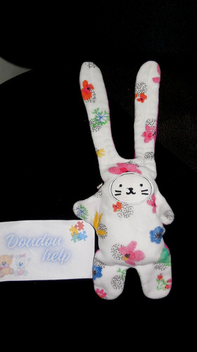 Doudou plat lapin rose - doudou,