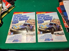 Lot 2 publicités TAMIYA vintage A4 pour vitrine de magasin, prix vierge BUGGY