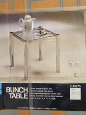 VTG POST MODERN JAMES DAVID CHROME GLASS BRASS END "Bunch" TABLES NOS SCARCE!