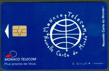 MONACO MF 53 RECHARGEABLE GEM 6 EMPTY WORLD MAP TELECARD