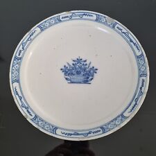 Assiette XVIIIè en Faience de DELFT 18e Décor Corbeille Fleurie Ceramic 18thC