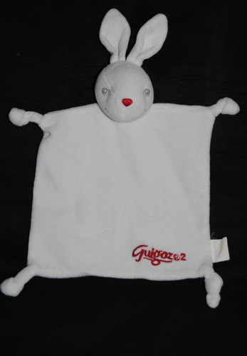 Doudou plat lapin - plat, blanc