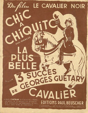 MUSICAL SHEET MUSIC "LE CAVALIER NOIR" GEORGES GUÉTARY