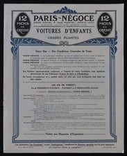 Catalog 1926 Paris trade CHILDREN'S CARS folding chair pram