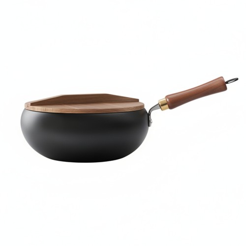 Wok fonte culotté avec - en,