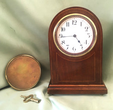 Pendule bureau acajou massif (RARE) ,fonctionnelle chiffres arabes ,clef,Bayard