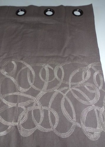 Double rideau taupe ribbons - rideau,