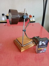 Vintage, petite lampe de bureau des années 70 AVEC SON PIED EN BOIS super rare