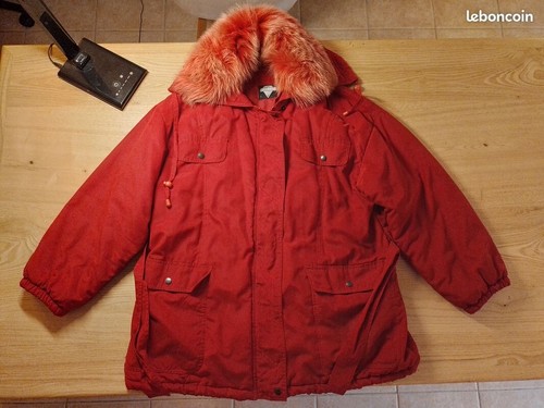 Veste parka rouge avec - , col