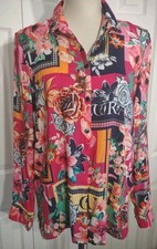 Le Compte German Brand Floral Graphic Retro Print Button Shirt US10