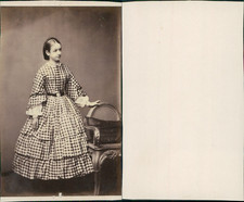 Jeune fille à la matte vintage CDV albumen business card CDV, print a
