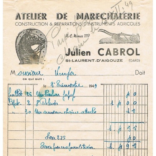 Julien cabrol facture atelier - julien,