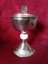 ANCIEN CIBOIRE METAL  ET COUPE INTERIEUR DORÉ /XXème/H.21,5cm,DIAM.COUPE 11,5 cm