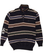 PAUL & SHARK Mens Zip Neck Jumper Sweater 3XL Navy Blue Striped AL11