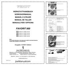Fendt Favorit 916 920 924 926 Vario Tractors Workshop Manual PDF