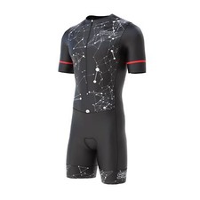 Men Triathlon Trisuit Cycling Running Swimming Jumpsuit Tri Skinsuit Gel Padded