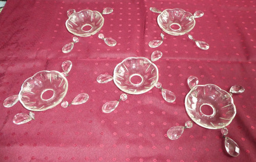Lot bobeches en cristal - bobeches,