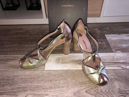 Sandales talons cuir - talons, or