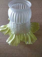 Tulipe verre shabby chic H 11,5 cm lustre luminaire déco