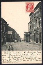 Old postcard Marcinelle, Rue du Basson 