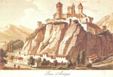 FOIX - In the past time - Le Château - l'Ariège (drawing)