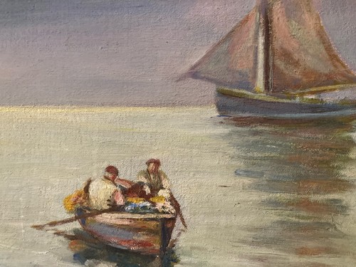 Belle peinture 1950 - 1950, barque