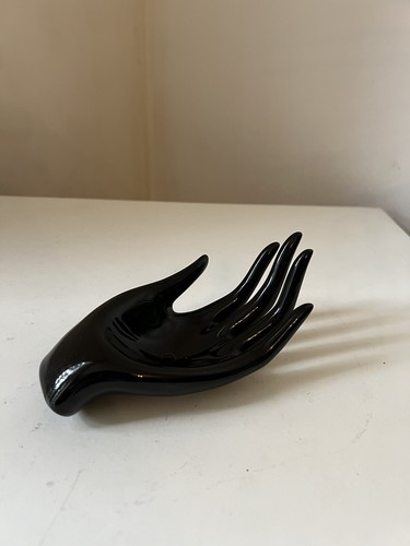 Baguier main céramique noire