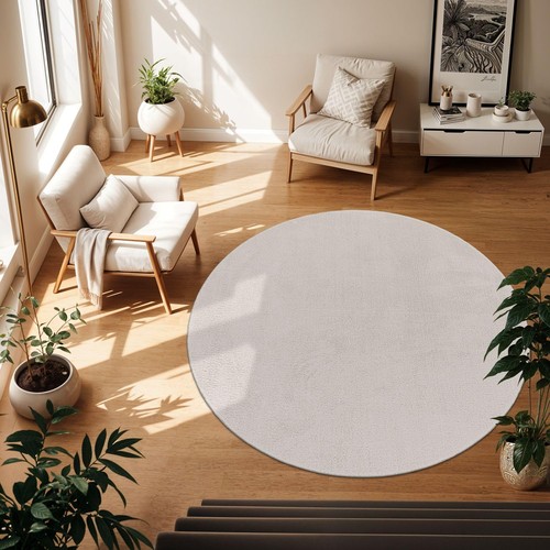 Tapis salon argent - salon, rond