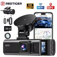 REDTIGER 4K Dashcam vorne und hinten mit Hardwire-Kit und polarisierender Linse