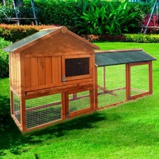 BRAST clapier lapin bois 1800x850x520mm BIGSIZE étage rampe interne avec enclos