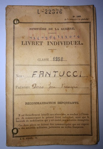Livret militaire 1956 atelier - livret,