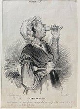 Honore Daumier Lithograph Silhouettes La Femme de Menage 1840