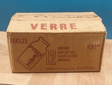 Anciens biberons en verre Pyrex Evian 100 cc Lot 2