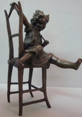 Statue sculpture chat fille - statue,