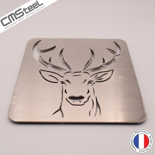 Dessous plat tête cerf - tête, de