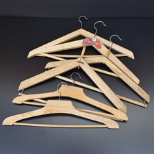 Lot of 6 Large Wooden Jacket Hangers Adult Antique Vintage