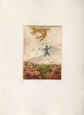 RENÉ CARCAN VOYAGE AU DELÀ DE LA TERRE IV 1988 gravure signée