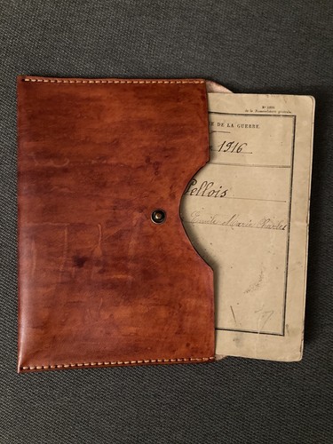 Reproduction étui cuir fauve - cuir,