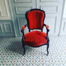 Fauteuil  Cabriolet Bergère Chaise  Louis XV vers 1900