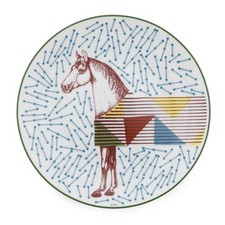 HERMES Dessert Plate HERMES Hippomobile No.4 Porcelain Multicolor