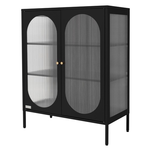 Vitrine sur pieds noir - , armoire