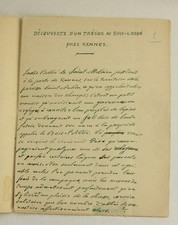 Découverte Trésor au Bois-l’Abbé ( Rennes). Manuscrit signé Guillotin de Corson.