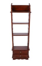 Mahogany Wood Shelf with 4 Shelves and Two Drawers Colonial Style 