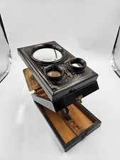 Antique Black Lacquered Lacquer Foldable Stereo-Optic Stereo Viewer Graphoscope