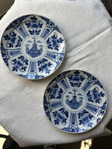 Paire assiettes en - paire, faience