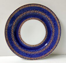 RAYNAUD LIMOGES BLUE AND GOLD PORCELAIN PRESENTATION PLATE 25 CM