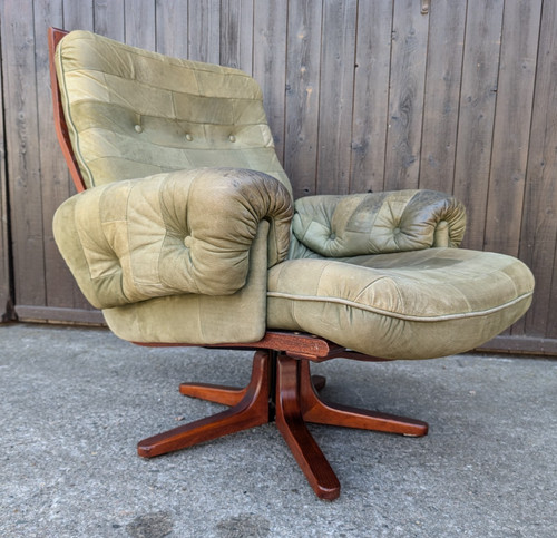 Designer vintage fauteuil cuir - designer,