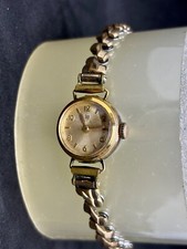 Antique LIP WATCH for WOMEN Gold Plated Elastic Metal Strap