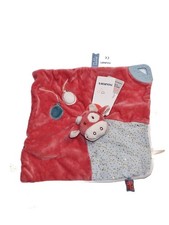 Doudou plat vache rose blanc